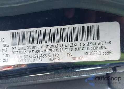 2017 Jeep Cherokee Latitude Fwd z USA, uszkodzony, nr VIN 1C4PJLCS3HW653005